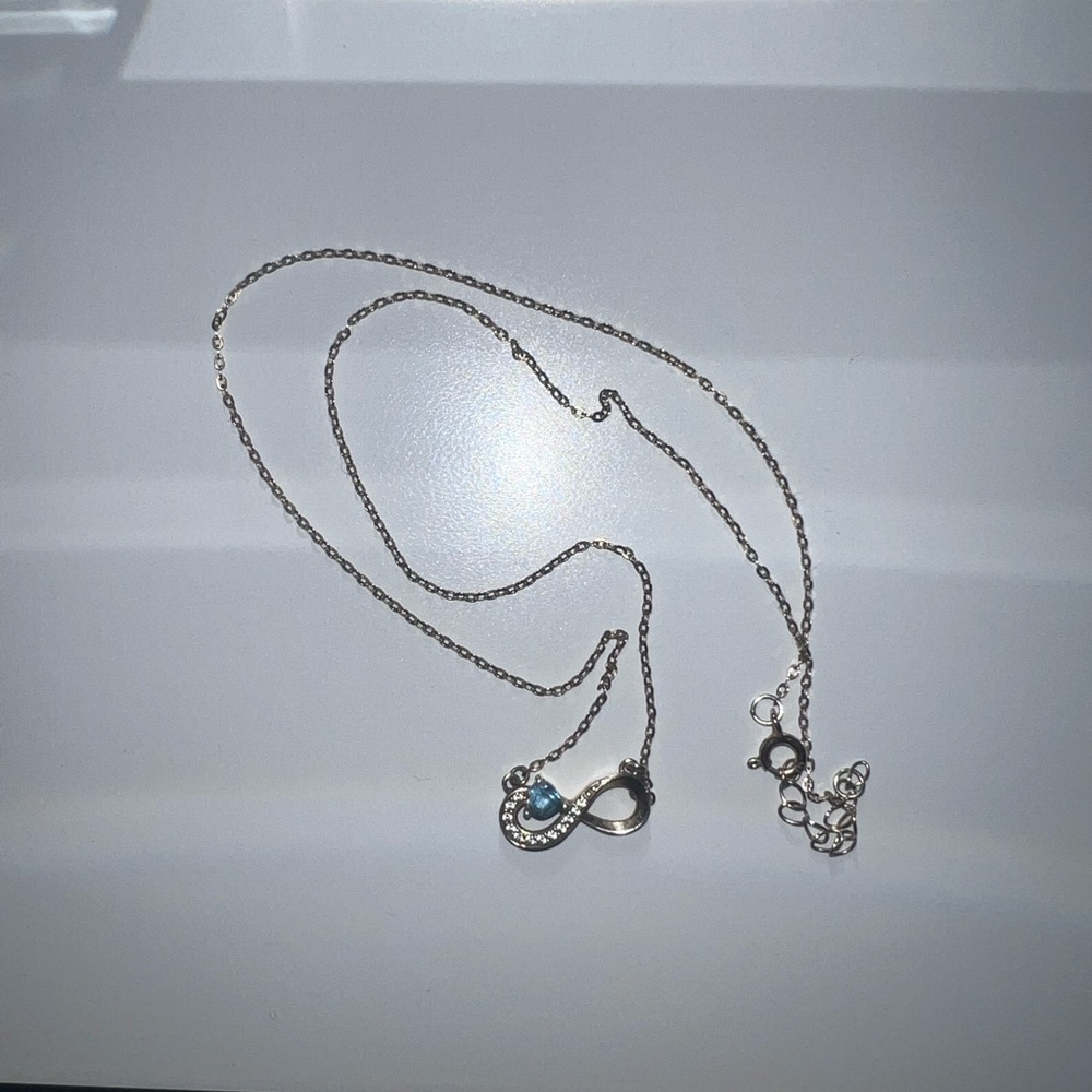 Infinity 18k Gold Necklace with Heart Shaped Sagittarius Birthstone